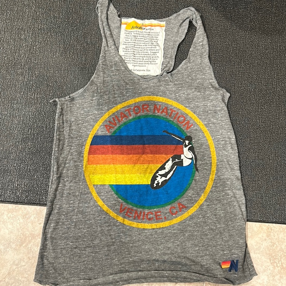 Like New: Aviator Nation heather Grey size large Tank Top